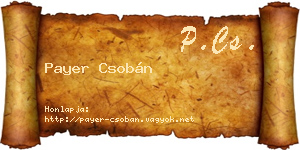 Payer Csobán névjegykártya