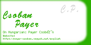 csoban payer business card